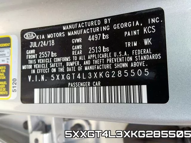 5XXGT4L3XKG285505 фото 2