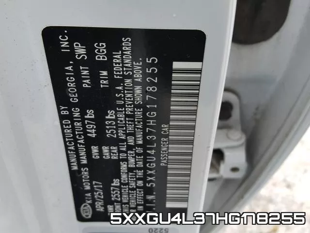 5XXGU4L37HG178255 фото 2