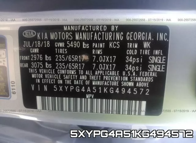 5XYPG4A51KG494572 фото 10