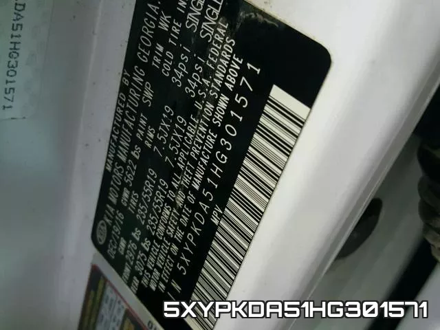 5XYPKDA51HG301571 фото 2