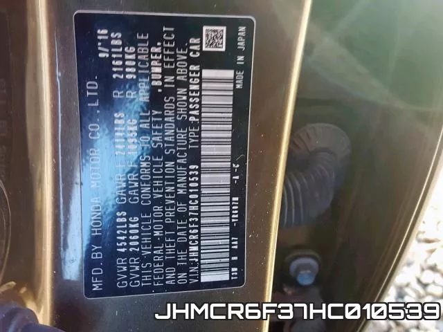JHMCR6F37HC010539 фото 2