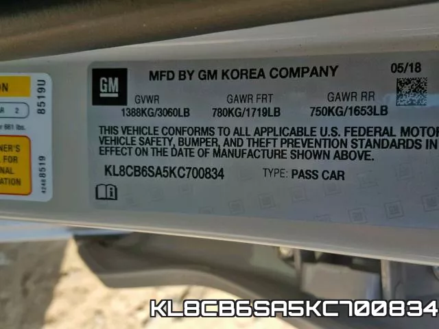 KL8CB6SA5KC700834 фото 2