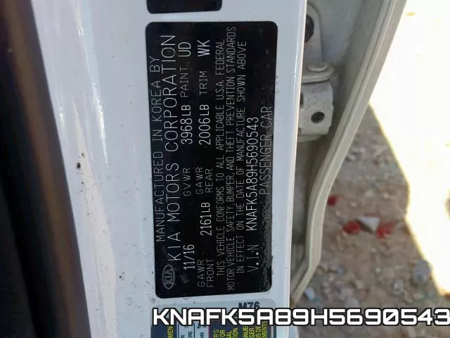 KNAFK5A89H5690543 фото 2