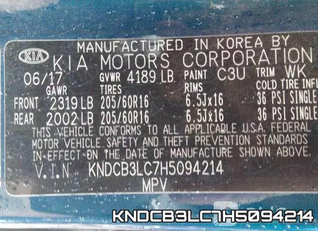 KNDCB3LC7H5094214 фото 10