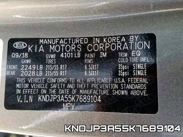 KNDJP3A55K7689104 фото 2