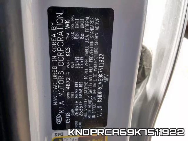 KNDPRCA69K7511922 фото 2