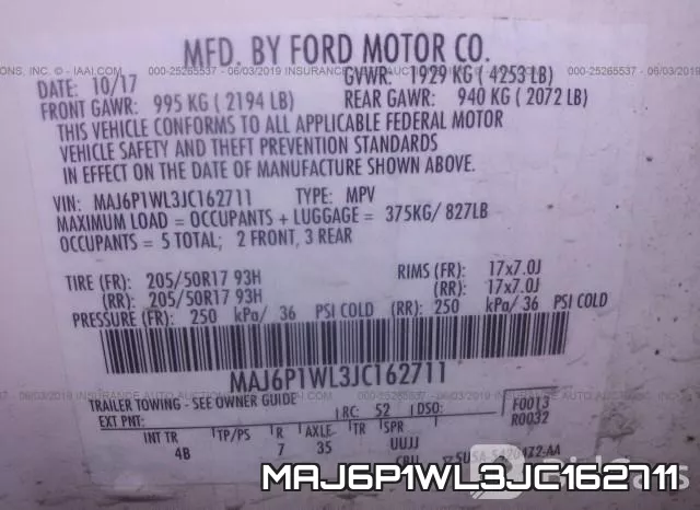 MAJ6P1WL3JC162711 фото 10
