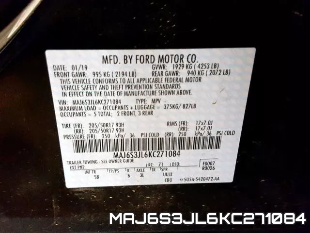 MAJ6S3JL6KC271084 фото 2
