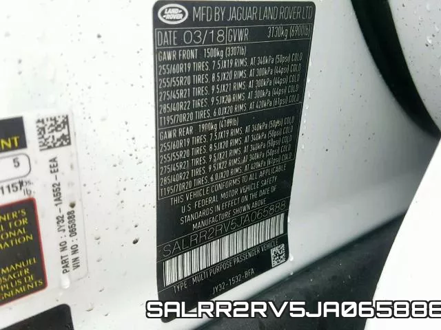 SALRR2RV5JA065888 фото 2