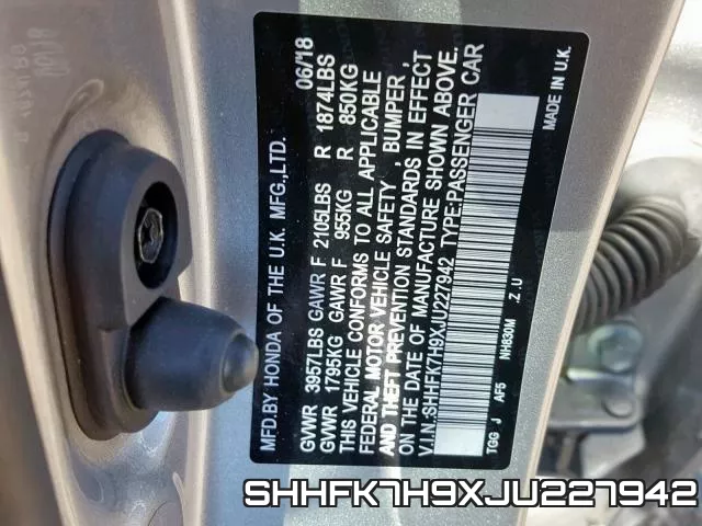SHHFK7H9XJU227942 фото 2