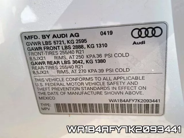 WA1B4AFY7K2093441 фото 2
