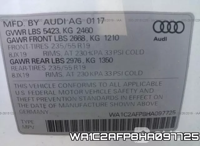 WA1C2AFP8HA097725 фото 10