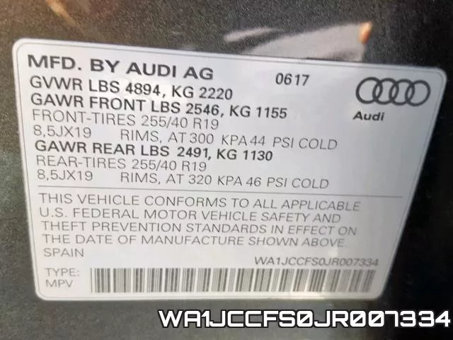 WA1JCCFS0JR007334 фото 2