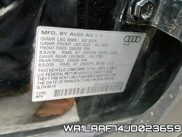 WA1LAAF74JD023659 фото 2