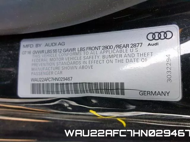 WAU22AFC7HN029467 фото 2