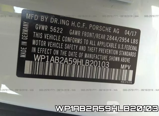 WP1AB2A59HLB20103 фото 10