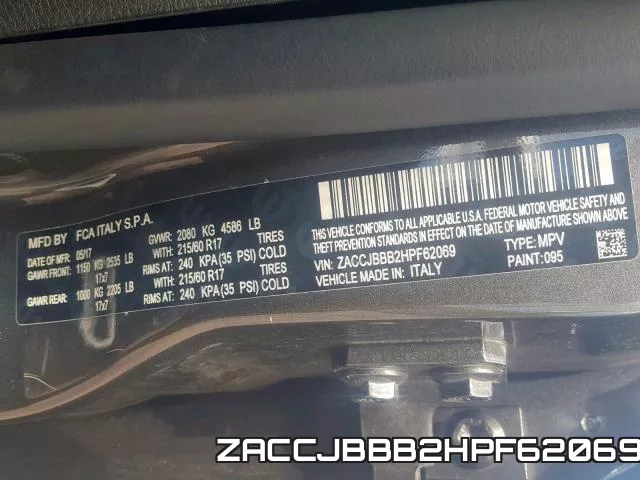 ZACCJBBB2HPF62069 фото 2