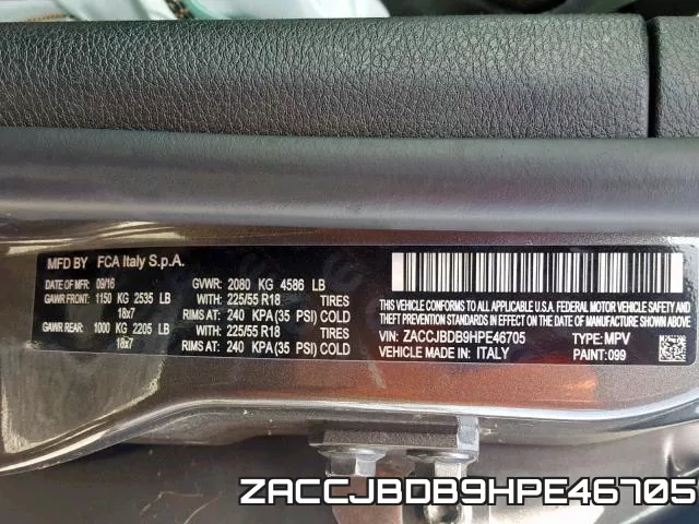 ZACCJBDB9HPE46705 фото 2