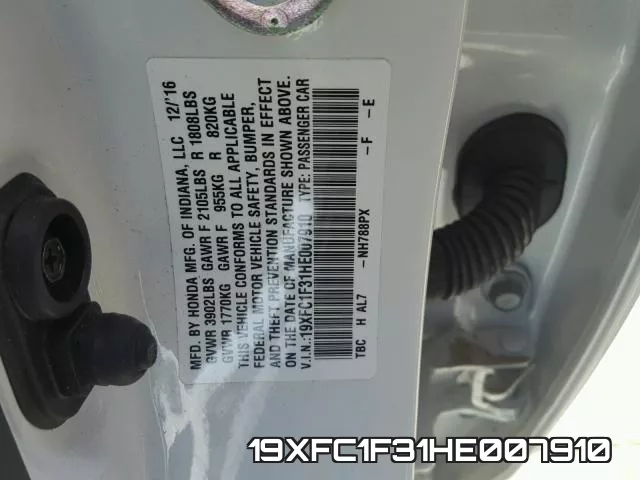19XFC1F31HE007910 фото 2