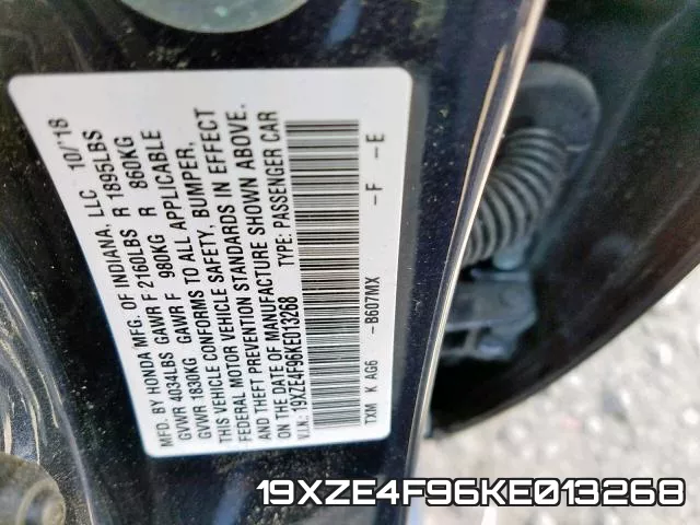 19XZE4F96KE013268 фото 2