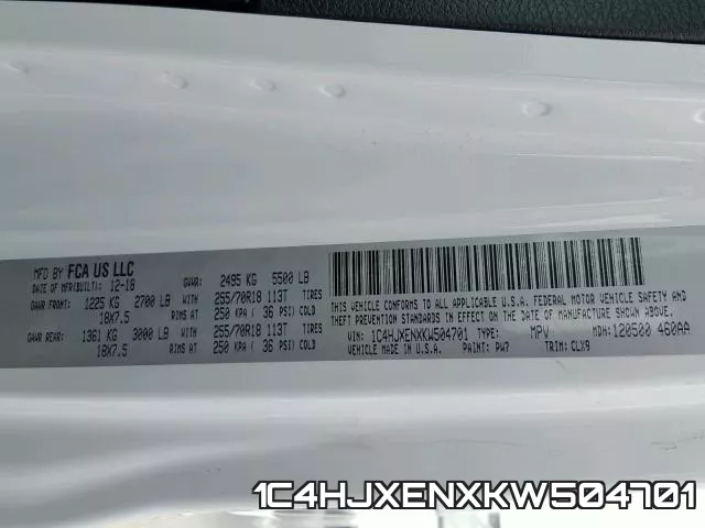 1C4HJXENXKW504701 фото 2
