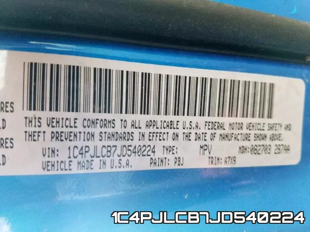 1C4PJLCB7JD540224 фото 2