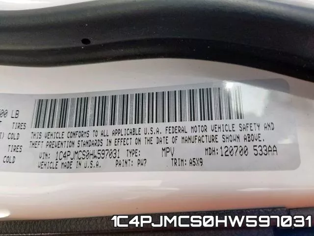 1C4PJMCS0HW597031 фото 2