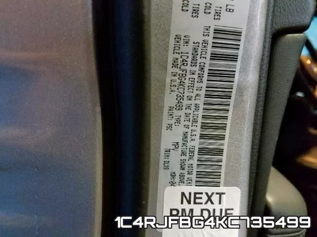 1C4RJFBG4KC735499 фото 2
