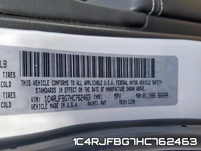 1C4RJFBG7HC762463 фото 2