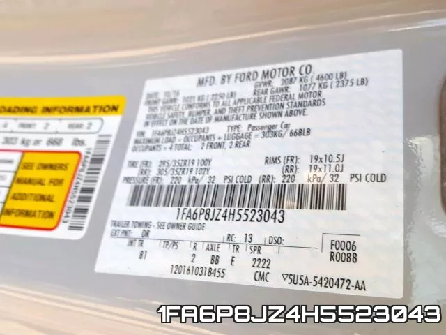 1FA6P8JZ4H5523043 фото 2