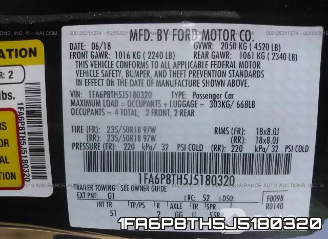 1FA6P8TH5J5180320 фото 10
