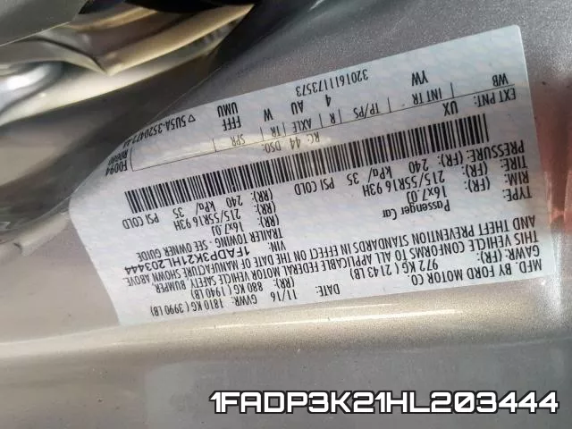 1FADP3K21HL203444 фото 2