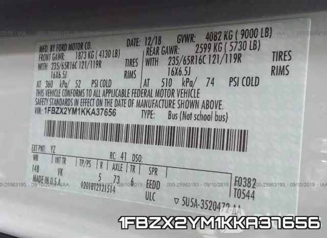 1FBZX2YM1KKA37656 фото 10