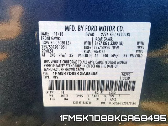 1FM5K7D88KGA68495 фото 2