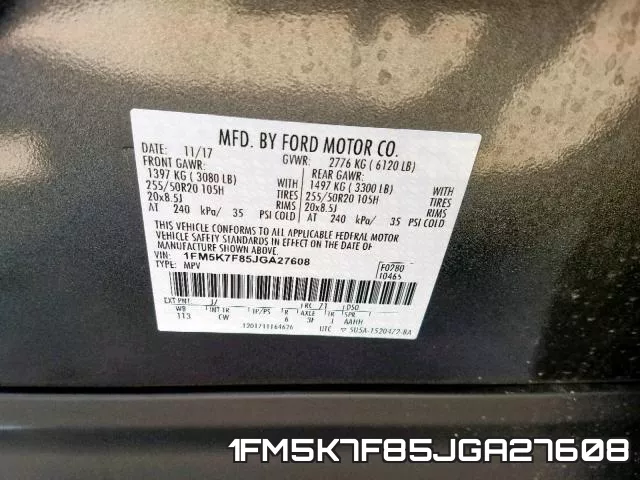1FM5K7F85JGA27608 фото 2