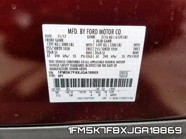 1FM5K7F8XJGA18869 фото 2