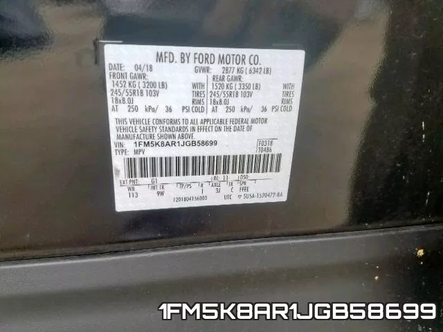 1FM5K8AR1JGB58699 фото 2