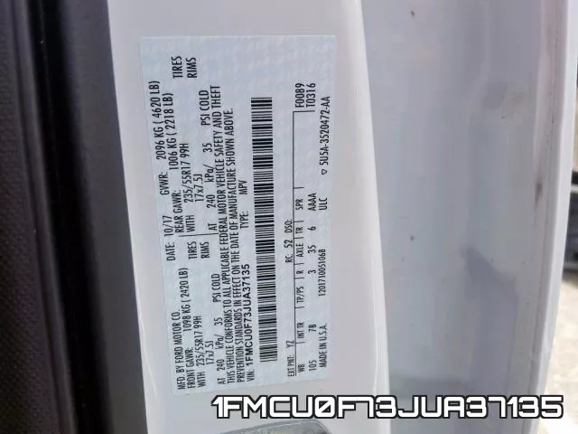 1FMCU0F73JUA37135 фото 2