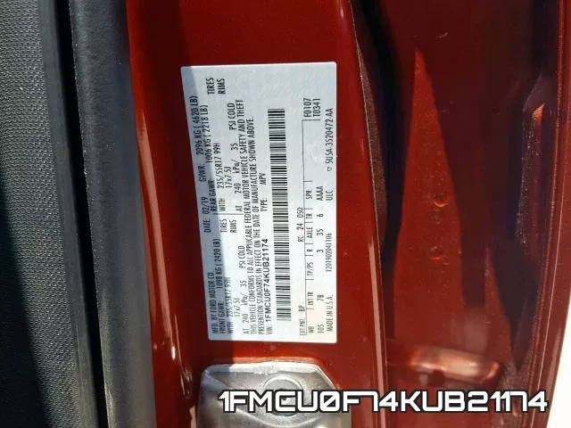 1FMCU0F74KUB21174 фото 2
