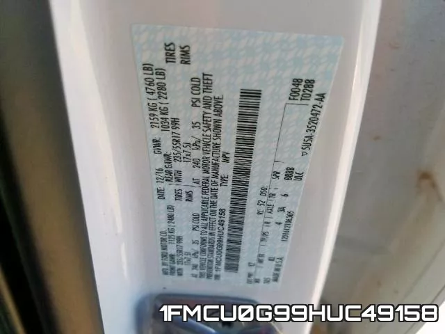 1FMCU0G99HUC49158 фото 2
