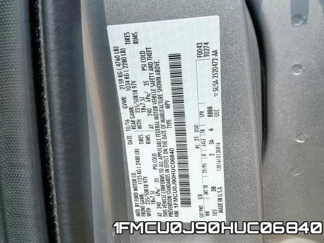 1FMCU0J90HUC06840 фото 2