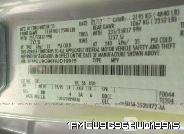 1FMCU9G96HUD19915 фото 10