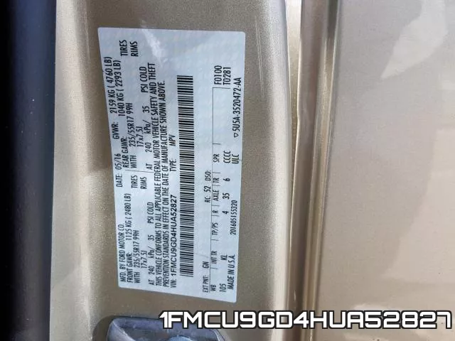 1FMCU9GD4HUA52827 фото 2