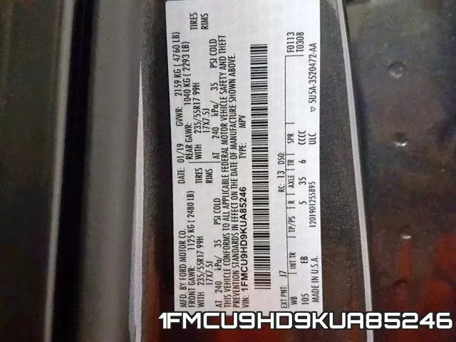 1FMCU9HD9KUA85246 фото 2