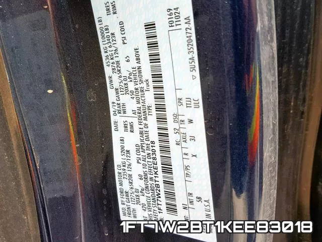 1FT7W2BT1KEE83018 фото 2