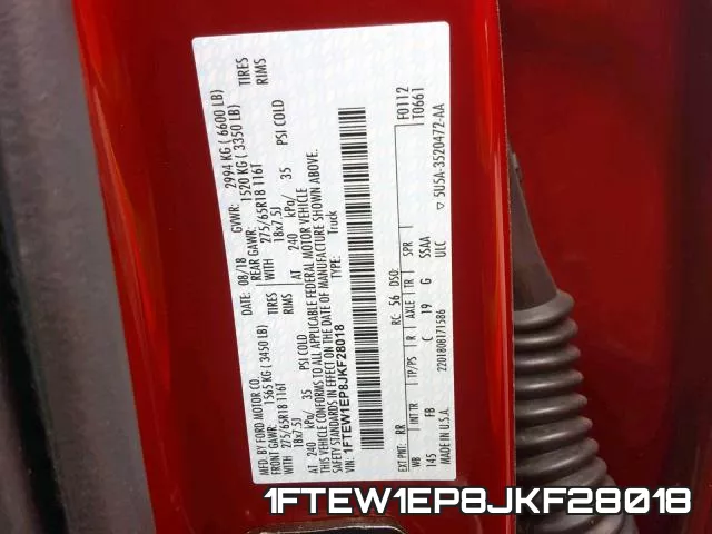 1FTEW1EP8JKF28018 фото 2