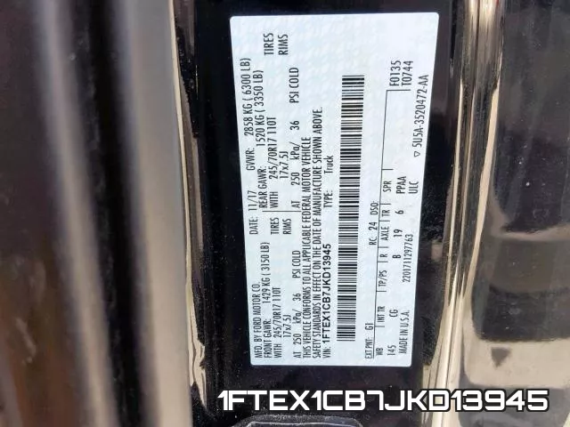 1FTEX1CB7JKD13945 фото 2