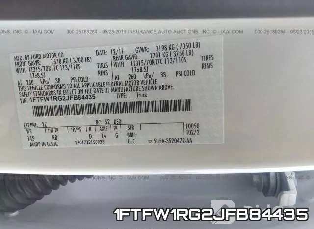 1FTFW1RG2JFB84435 фото 10