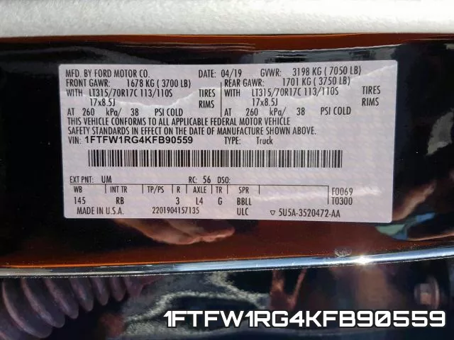 1FTFW1RG4KFB90559 фото 2