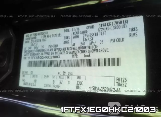 1FTFX1EG0HKC21003 фото 10
